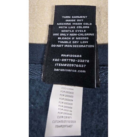 Her Universe Spirited Away Haku Embroidered Sweatshirt Blue Medium NWOT - Picture 15 of 16